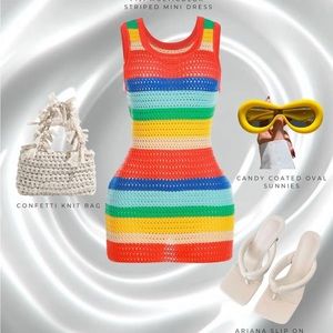 Multicolor knit dress